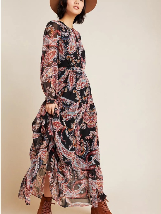Anthropologie Dresses & Skirts - Anthropologie Dress Size 4 | Paisley Print Boho Flowy Maxi